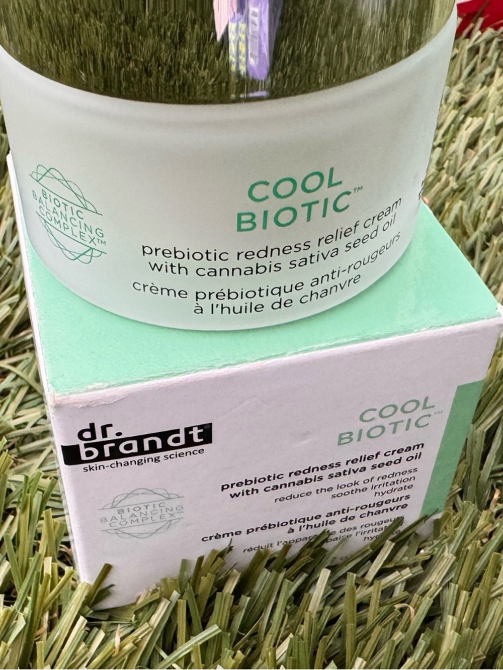 Dr. Brandt Cool Biotic Red and Mint Green Skincare Cream